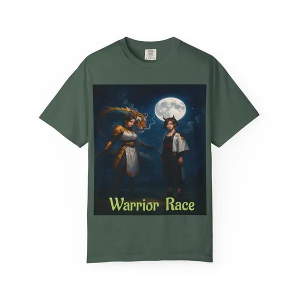Warrior_Race_Fantasy_Graphic_Tee_Gamer_Cosplay_Shirt_Blue_Spruce